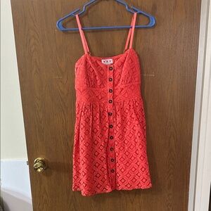 Trixxi Coral Lace Button-Front Tank top/Dress size medium